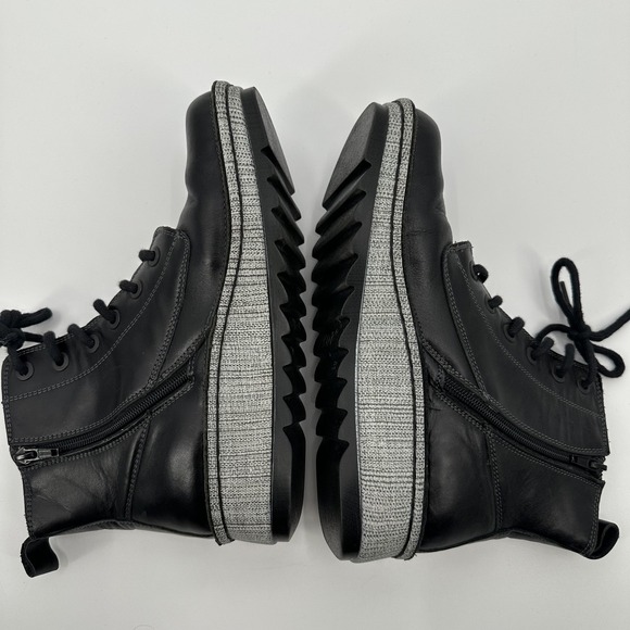 Naot Boots Womens Size EU 39 Black Leather Lace Up Side Zip Platform Bootie - Picture 5 of 8